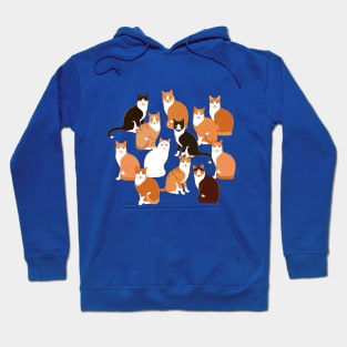 Ginger Cats Group on teal Hoodie